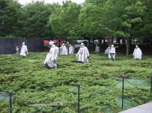 Korean War Memorial. I found it quite scary, this larger than life soldiers in the green.....gave me goose bumps.